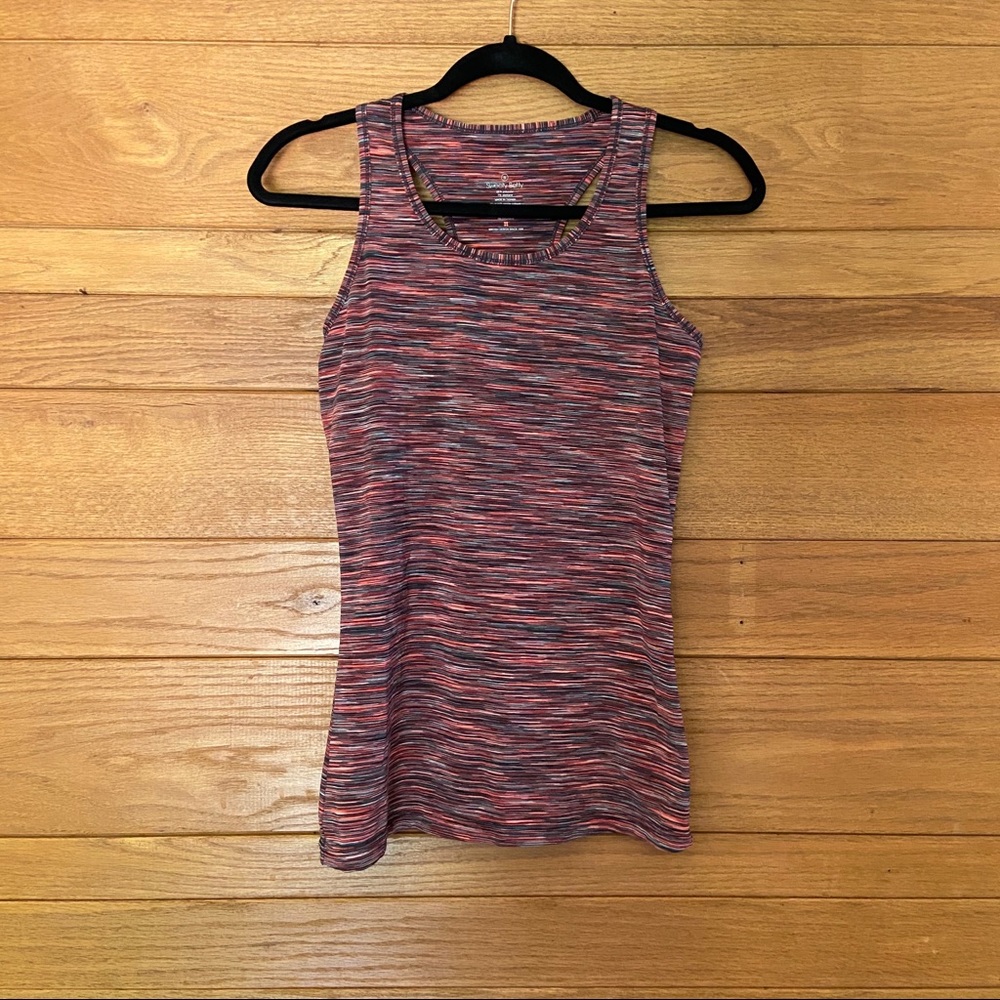 Sweaty Betty coral space dye racer back tank top